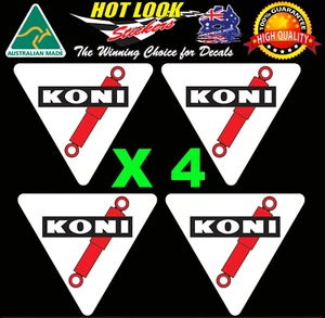 KONI SHOCKS STICKERS x4 50mm Car Race Rally Motorsport Shock Absorber JDM Decals - Picture 1 of 2