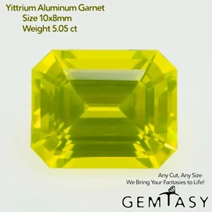 Piedra cortada - Itrio Aluminio Granate Amarillo cultivado en laboratorio, octágono 10x8mm 5,05ct - Imagen 1 de 4