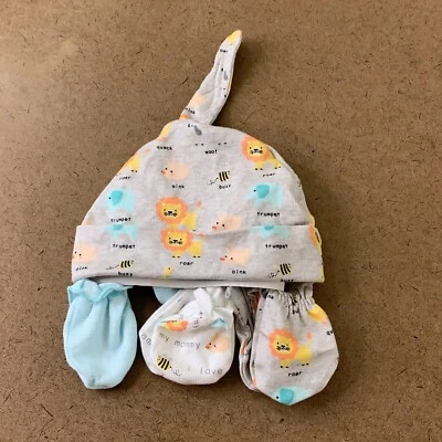 Paquetes Baby Place Talla 0-6 Meses Animal I Love My Daddy Sombrero y Mitón Conjunto Nuevo con Etiquetas Foto 1 de 2