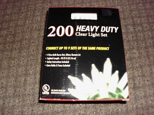 200 HEAVY DUTY Clear String Light Set, NEW - Picture 1 of 1