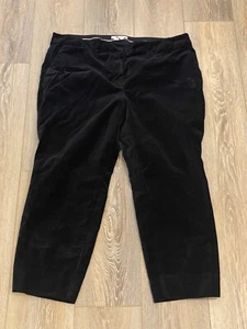 Boden Black Velvet Ankle Grazer Trousers -Size 16 Regular Women’s - Picture 1 of 5