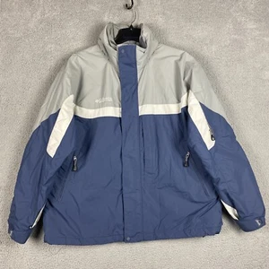 Columbia Jacket Mens XL Blue Gray Insulated Hooded Long Sleeve Fleece Lined - Picture 1 of 11