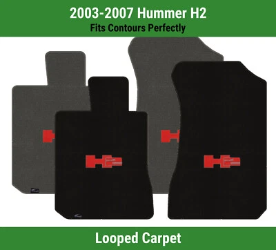 Alfombrillas de primera fila Lloyd Classic Loop para Hummer H2 2003-2007 con logotipo rojo H2 Foto 1 de 4