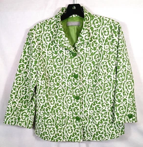 Liz Claiborne Women's Cotton/Linen 3/4 Sleeve Lined Blazer Jacket Size Lg - Picture 1 of 8