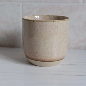 Vintage Denby? Planter Plant Pot Beige Speckles Glazed Ceramic Rustic H 10 cm - Picture 1 of 11