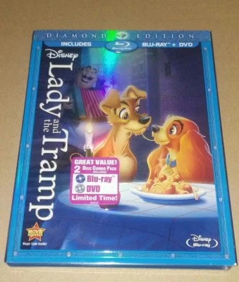 Disney's Lady and the Tramp (Blu-ray/DVD, 2012, 2-Disc Set, Diamond Edition) NEW - Image 1 of 2