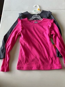 2 Pack Long Sleeve Pink/gray Shirts New Size 10 - Picture 1 of 4
