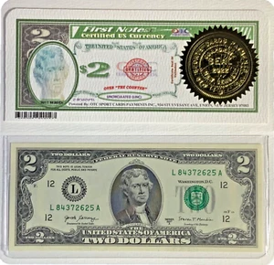 Great Gifts - 2017 2 Dollar Bills (1) First Notes - "HIGH QUALITY" Uncirculated - Picture 1 of 9