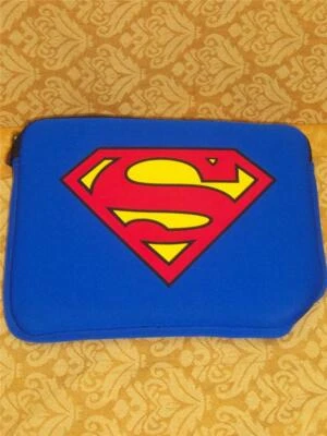 Superman Tablet SLEEVE Blue CASE 10" Neoprene Notebook Ipad Kindle Android NEW - Image 1 of 3
