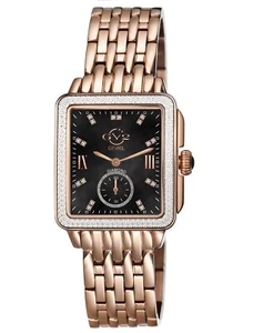 GV2 by Gevril Womens 9250B Bari Rose Gold IP Bracelet Diamond Swiss Quartz Watch - Picture 1 of 4