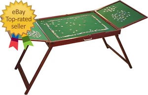 Fold-And-Go Wooden Jigsaw Puzzle Table with Legs, Foldable Puzzle Board - Picture 1 of 7