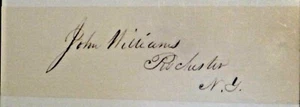 JOHN WILLIAMS (Diciembre 1875) EE. UU. Certificado de autenticidad firmado congresista de Nueva York - Imagen 1 de 2