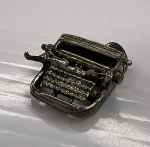 925 Sterling Silver Retro Pendant Typewriter Secretary Vintage Office Manager - Picture 1 of 7