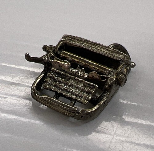 COACH Ciondolo retrò argento sterling 925 macchina da scrivere segretaria vintage ufficio manager