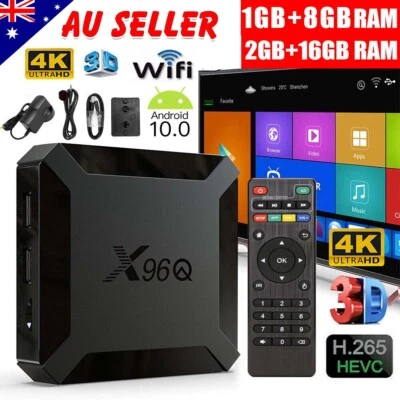 X96Q HD Android 10.0 Smart TV Box UHD 4K WIFI Media Player 2GB+16GB 8G Full Kit - image 1 of 4