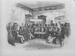 Stampa antica Borsa Buenos Aires Argentina Xilografia 1857 - Imagen 1 de 1