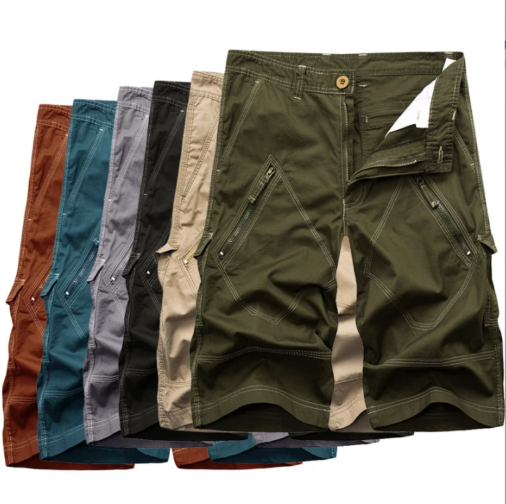 Hot Mens Cargo Shorts Belted Flat Front Pockets Washed Lounge - Image 1 of 4