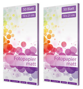 100 Blatt Fotopapier 10x21 cm 260g matt fotocards glossy weiß