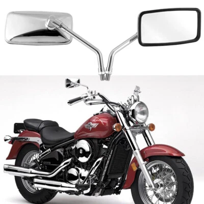 Espejos retrovisores cromados universales para motocicleta Honda Shadow VLX VT VTX Kawasaki Vulcan Foto 1 de 4