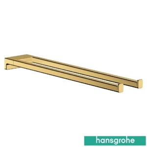 Toallero doble montado en la pared dorado pulido Hansgrohe AddStoris - Imagen 1 de 7