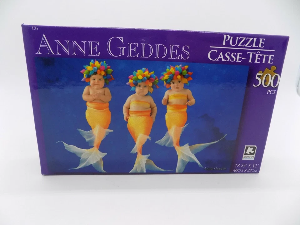 Anne Geddes 500 Piece Jigsaw Puzzle Gold Fish Babies Baby NEW 18.25 x 11 inch - Image 1 of 1