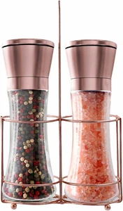 Copper Stainless Steel Salt and Pepper Grinder Set Manual Himalayan Pink Salt... - Picture 1 of 1