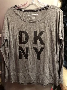 DKNY Sport Womens Gray Long Sleeve Shirt Size Small - Picture 1 of 5