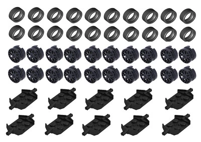 ☀️NEW LEGO Tire 14mm D. x 6mm Solid Smooth Wheels Axle Rims Cars 50x Parts #3 - Image 1 of 3