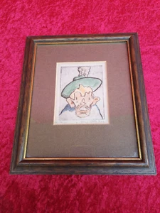 altes Bild , Karikatur , original Radierung 1922 - Picture 1 of 5