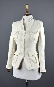 Women RALPH LAUREN COLLECTION PURPLE LABEL Silk Button Blazer Jacket Size 8