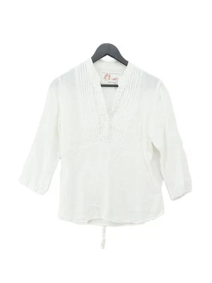 Rocha.John Rocha Women's Top UK 8 White 100% Other Long Sleeve V-Neck Basic - Image 1 of 4