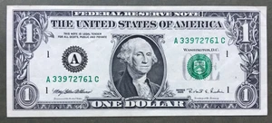 1995 EXPERIMENTAL WEB PRESS- $1 FRN BOSTON ~ Fr.1923-A [A/C] ~ SN# A 3397 2761 C - Picture 1 of 3