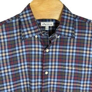 Peter Millar Elton Crown Lite Men Large Gingham MF22W08NBL Sport  Shirt - Picture 1 of 6