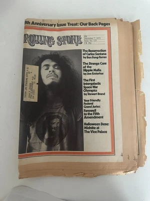 Dec 7th 1972 Rolling Stone Carlos Santana Cover Issue #123 Olympics 5th Anniv - Image 1 of 4