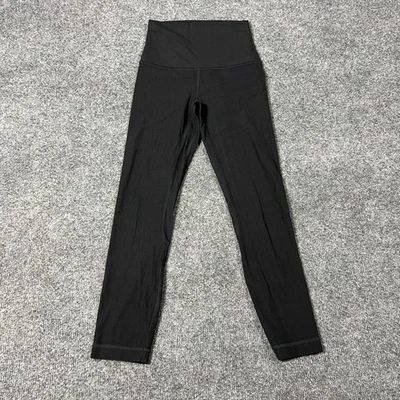 Lululemon Pants Womens 0 Black Ribbed High Rise Lounge Leggings LW8CIAS Gym Yoga - Image 1 of 4