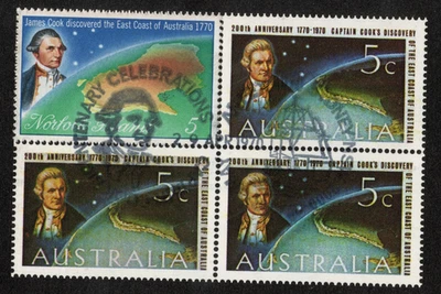 Australia 1970 - Ensayos de aniversario de cocina en folleto de recuerdo ANPEX / Norfolk Is. Foto 1 de 4