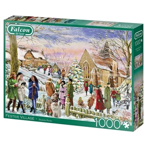 Brand New Sealed Falcon De Luxe Festive Village 1000 Pce Christmas Jigsaw Puzzle - Picture 1 of 3