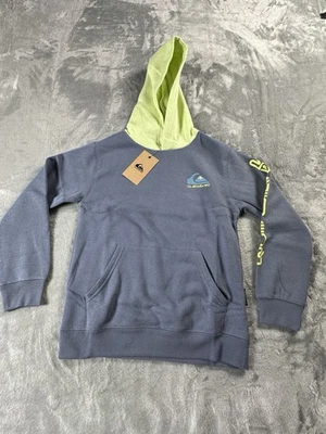 Sudadera con Capucha Quicksilver Niños TALLA PEQUEÑA Azul Grisáceo y Verde Claro Bolsillo Nueva Foto 1 de 4