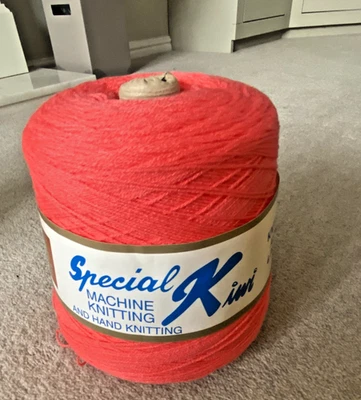 4ply Machine Knitting Wool  500g Cone Special Kiwi Knits As 4 Ply. Coral wool - Image 1 of 4