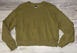 Old Navy Sweatshirt size M medium - Olive Green - Drop Shoulder Vetiver        B - Picture 1 of 5