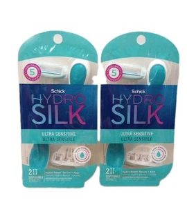 Schick Hydro Silk Ultra Sensitive Women’s Disposable Razors - 2X 2 Pack (4total) - Picture 1 of 3