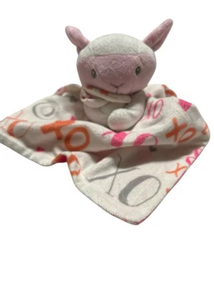 Pelúcia A.D. Sutton & Sons Baby Essentials Lamb XO Lovey branca rosa laranja cinza - Imagem 1 de 4