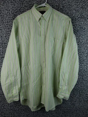 Lands End Shirt Mens 16-34 Green Long Sleeve Button Up Collared Dress Shirt - Image 1 of 4