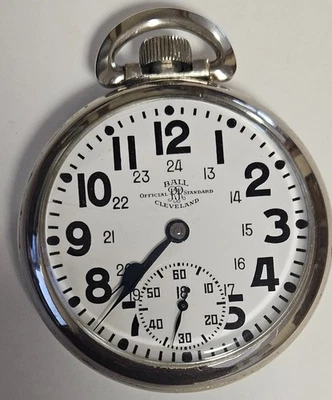 Ball Official Standard Railroad pocket watch  Ball-Record 21j 16S RR Runs - Image 1 of 4