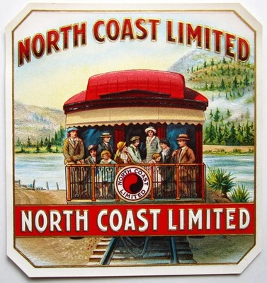 Northern Pacific Railroad / Etiqueta de caja de cigarros limitada de la costa norte de colección / ¡Bonito! Foto 1 de 4