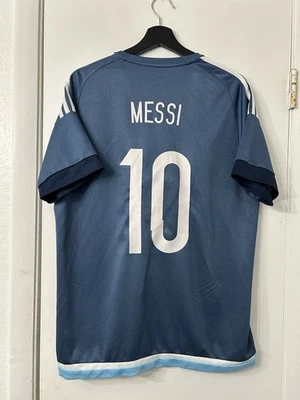 AUTÉNTICA CAMISETA DE FÚTBOL VISITANTE ARGENTINA 2014 2016 MESSI #10 talla L camiseta vintage Foto 1 de 4