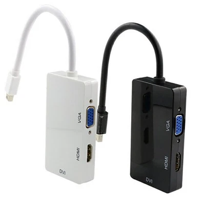 Mini DisplayPort DP Male to HDMI DVI VGA Female 3 In 1 Adapter Cable Converter - Image 1 of 4