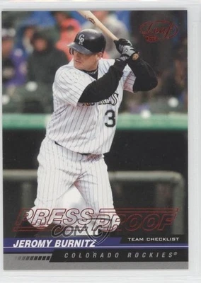 2005 Leaf Team Checklist Red Press Proof Jeromy Burnitz #280 - Image 1 of 2
