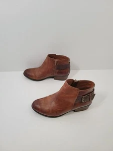 Clarks Collection Brown Leather Side Zip Ankle Boot Booties Women Size 6.5 - Picture 1 of 6