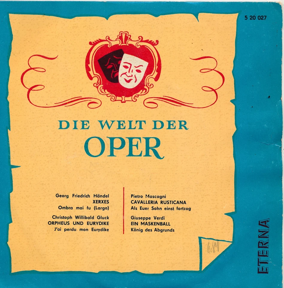 Die Welt der Oper - Händel / Gluck - VEB Schallplatten - Single 7" Vinyl 216/13 - Bild 1 von 1